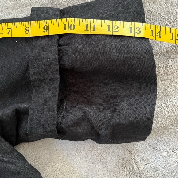 Sandro 100% Linen Black Double Breasted Swing Jacket Blazer 3/4 Sleeves Size XL - Picture 11 of 13